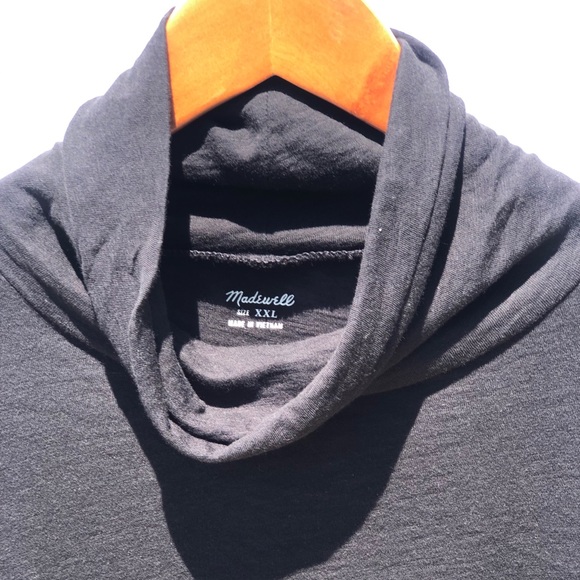 Madewell Whisper Cotton Black Thin Turtleneck - Picture 2 of 6